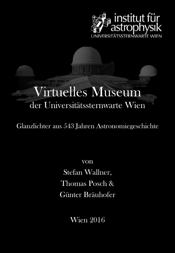 Titelblatt der onlineausgabe Virtuelles Museum der Universitätssternwarte Wien